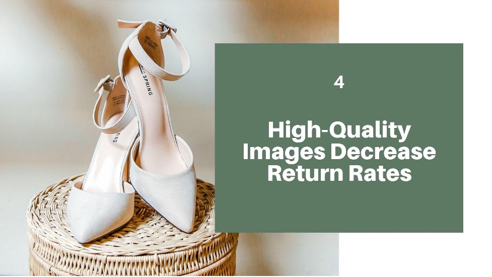 High quality image of shoes to illustrate how high quality images decrease return rates